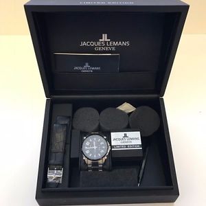JACQUES LEMANS GENEVE MENS LIMITED EDITION GU209 TWO TONE CHRONOGRAPH WATCH