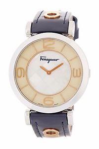 Ferragamo Women's FG3070014 GANCINO DECO MOP Dial Blue Leather Wristwatch