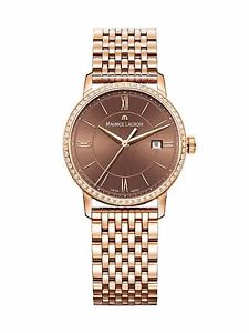 NEW Maurice Lacroix Eliros Gold Chocola Ladies Diamonds Watch EL1094-PVPD6-710-1