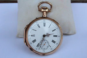 Solid gold 18k pocket watch 48mm montre gousset or total weight 76gr