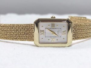 Vicence Average Rectangle Case Bracelet Watch 14K Gold, 38.3g