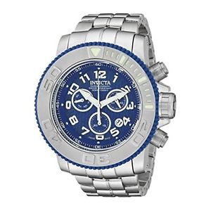 Invicta 16652 Mens Blue Dial Analog Quartz Watch with Stainless Steel Strap