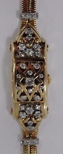 Vintage A.F Souteyrand 18k Gold & Diamond Peek A Boo Watch 17 Jewels #BX1-65764