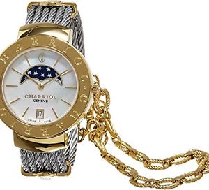 Charriol Women's ST35CY.560.002 'St Tropez' Mother of Pearl Dial Moon Phase Gold