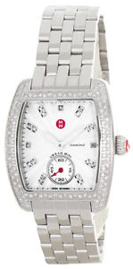 MICHELE Womens Urban Mini Diamond Silver Dial Steel Bracelet Watch MWW02A000508