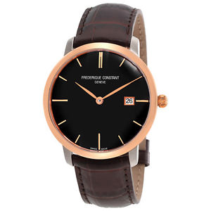 Frederique Constant Slimline Black Dial Mens Watch 306G4STZ9