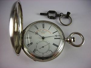 Antique English Railroad 19 jewel fusee key wind pocket watch 1860s Jaccard case