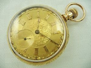 1882 - 18K GOLD ELGIN Convertible 16 Size Pocket Watch - RARE - 15 Jewels