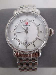 NEW Michele Silver CSX 36 Elegance Diamond MOP Watch MWW03T000035 NIB + Box