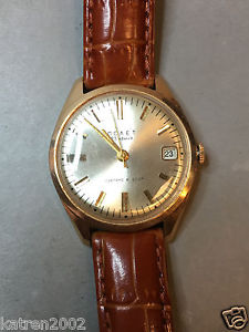 VINTAGE USSS 14k GOLD MEN'S WRISTWATCHES "POLJOT" ON THE RUN WITH CALENDAR