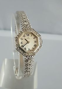 Vintage Ebel Damenuhr 750 Weißgold Handaufzug Brillanten