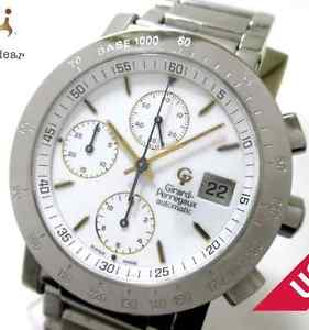 GIRARD PERREGAUX GP 7000 GP7000 Chronograph White Silver Men's Watch Used