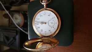 585 GOLD 95,25g . 3 DECKEL TASCHENUHR( R. Albert Rielé) Schweiz 1881