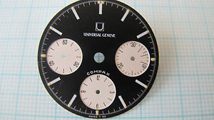 Very rare Universal Geneve Compax dial NOS