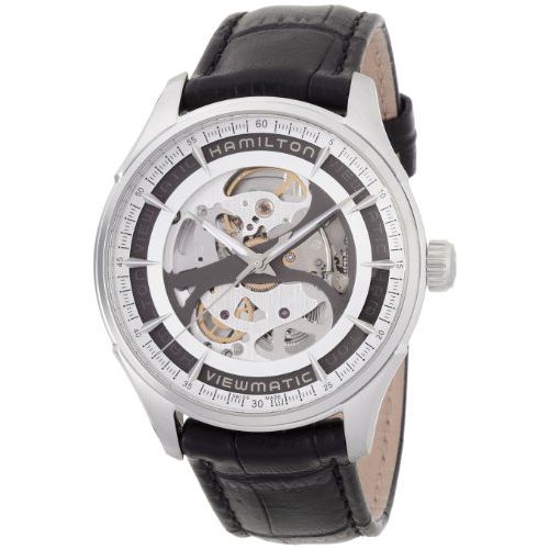 Hamilton Jazzmaster Viewmatic Automatic Skeleton Dial Black Leather Mens Watch H