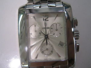 CONCORD MEN'S WATCH CHRONO SAPPHIRE ALL S/S SQUARE ORIGINAL SWISS 0310402 NEW