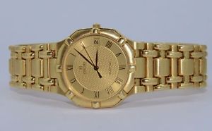 18K Gold Concord Saratoga 103g Men's 36mm Watch Solid Yellow Gold JUST SERVICED