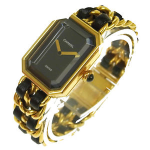 Authentic CHANEL Vintage Premiere Wristwatch Gold Quartz Swiss Made #M G02583