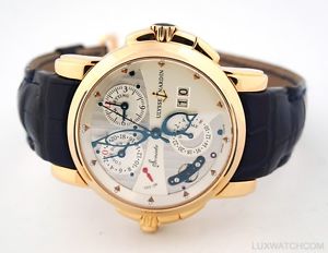 ULYSSE NARDIN SONATA GMT ALARM 18K ROSE GOLD 666-88/212 MENS WATCH