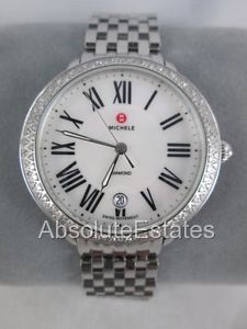 Michele Serein 16 Diamond Silver Stainless Steel Watch MWW21B000001 Refurbished