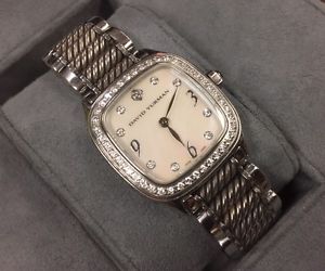 David Yurman Thoroughbred  (T304-XSST) - Ladies Stainless Diamond Bezel Watch