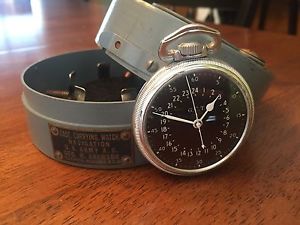 1941 Hamilton GCT 22j WWII 4992B Military Navy Pocket Watch Brass Case