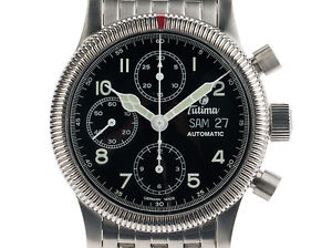 Tutima Classic Fliegerchronograph F2 Stahl Automatik Armband Stahl 39mm