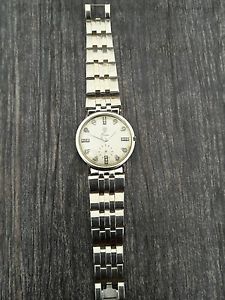 VINTAGE CROTON 14K WHITE GOLD WITH DIAMOND MARKERS MENS WATCH
