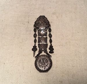 Gustave Sandoz Paris French Antique Sterling Silver Pocket Watch Chatelaine