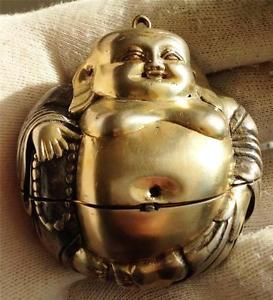 MUSEUM 18th C Chinese Qing Dynasty Verge Fusee gild silver Buddha pocket watch