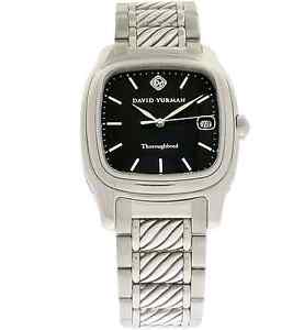 David Yurman T302-LST Thoroughbred Black Quartz Stainless Steel Men's Watch.