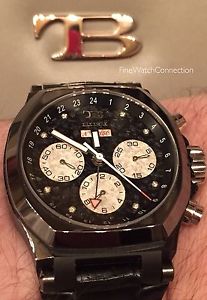 BUTI 18K Solid Black Gold "Giotto" Automatic Chronograph GMT Watch Limited Ed 50