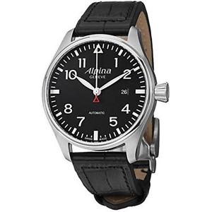 ALPINA WOMEN'S 44MM BLACK ALLIGATOR LEATHER BAND AUTOMATIC WATCH AL-525B4S6
