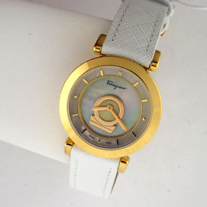 SALVATORE FERRAGAMO DESIGNER WATCH LADIES SWISS LEATHER MINUETTO FQ403 0013