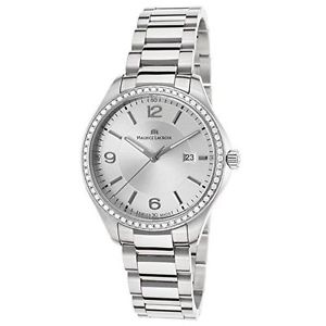 Maurice Lacroix Miros Ladies Silver Dial Stainless Steel Diamond Watch MI1014-SD