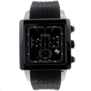 Bulova Men's 65B142 Stainless Steel Analog Black Dial Watch