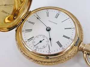 Antique 1907 American Waltham Size 18 Pocket Watch w/ Solid 14k Hunter Case