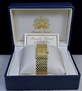 VINTAGE BUECHE GIROD 14K YELLOW GOLD QUARTZ WATCH