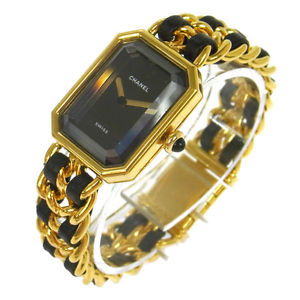 Authentic CHANEL Vintage Premiere Wristwatch Gold Quartz Swiss Made #M AK13047