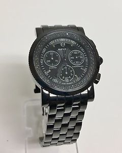 MICHELE SPORT SAIL NOIR BLACK FACE,BAND,DIAMONDS-.46CT+CHRONO WATCH MW01C02G4937