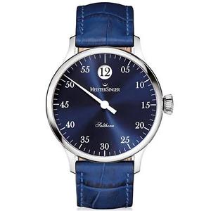 MEISTERSINGER UNISEX SINGLE HAND SALTHORA 40MM BLUE AUTOMATIC WATCH SH908