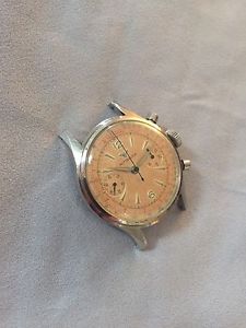 Vintage Wittnauer Chronograph Telemeter Watch Stainless Steel w Amazing Patina