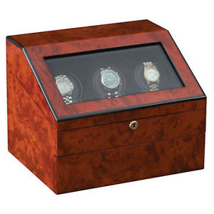 Orbita Siena Three Executive - Triple Rotorwind Watch Winder in Burl Wood Finish