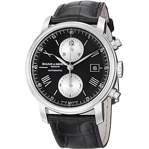 Baume-et-Mercier Classima Men's 42mm Automatic Black Calfskin Date Watch 8733