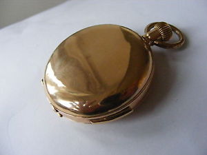 A VERY RARE 18k GOLD HUNTER REPEATER CHRONOGRAPH POCKET WATCH c1920s 32 JEWELS