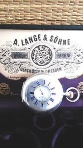 A. LANGE & SÖHNE GLASHUTTE BEI DRESDEN  TIPO CAZADOR PLATA  51mm. PERFECTO