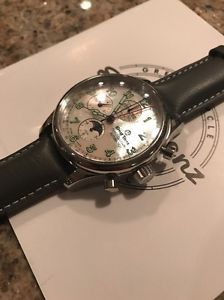 Ernst Benz Mother Of Pearl Chronolunar Polished Grey Leather Moon Phases