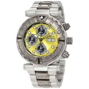 Invicta 10481 Mens Yellow Dial Analog Automatic Watch with Stainless Steel Strap