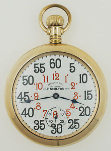 Rare Hamilton 16s 21J Grade 992 GF OF Ferguson Dial Railroad Pocket Watch