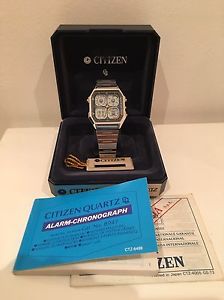 VINTAGE RETRO CITIZEN WATCH 8947 ROBOT FACE GN-4-S ANA DIGI TEMP DIGITAL NOS 80s